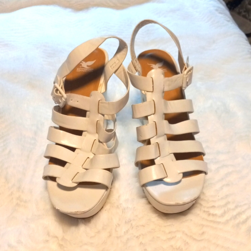 Shiekk White Platform saddles size 11 medium